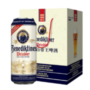 百帝王（Benediktiner）小麦白啤酒 500ml*12听 礼盒装 德国原装进口