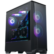追风者(PHANTEKS) P360A黑 ARGB灯玻璃侧透ATX办公台式机电脑机箱(配2XARGB风扇/强散热面板/支持280水冷)
