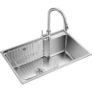 欧琳不锈钢水槽单槽套餐 厨房水槽 洗菜盆单槽菜池 304水槽台下盆