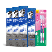 DARLIE好来(原黑人)超白竹炭深洁牙膏4支（共480g）+牙刷2支