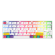 黑爵（AJAZZ）K870T蓝牙无线双模87键机械键盘RGB灯光手机平板笔记本游戏办公 白色茶轴