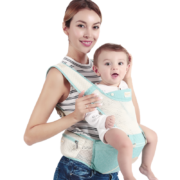 纽贝乐婴儿背带腰凳夏季透气多功能宝宝背带儿童小孩抱带坐凳 糖果绿-透气款