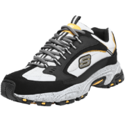 Skechers/斯凯奇男鞋复古老爹鞋大理石纹户外运动休闲鞋51286 黑色/灰色(男款) 42