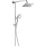 汉斯格雅（Hansgrohe） 花洒双飞雨恒温花洒套装240mm方形顶喷挂墙式淋浴柱 26777007