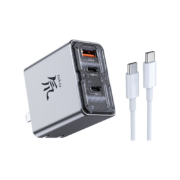 努比亚 65W氮化镓GaN3充电器三口套装20W苹果iphone14/13PD快充头华为macbook笔记本100W数据线 透明探索版