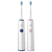 飞利浦（PHILIPS） 电动牙刷成人 声波震动牙刷 进口杜邦软毛刷头 引导式均衡洁齿净白 礼物 情侣组合套装--HX3226/粉色/深蓝
