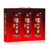 正品保证泸州老窖头曲165ml浓香型白酒3两3小瓶装三瓶送手提盒