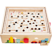 Hape(德国)儿童迷宫玩具游戏盒平衡训练幼儿园教具早教立体滚珠玩具男女孩玩具节日礼物 3岁+ E8355