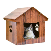 得酷 DIY房子室内用品磨抓器瓦楞纸质猫窝猫屋配套猫抓板 棕色 竹纹猫屋36*35*40CM（适合6斤以下）