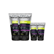 欧莱雅（LOREAL）男士控油炭爽抗黑头双支装(洁面*2)控油洗面奶 圣诞礼物送男友