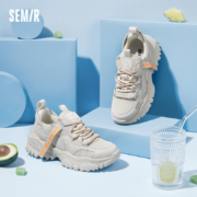 Semir森马 加绒百搭厚底老爹鞋