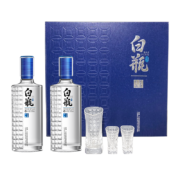 【官方直销】泸州老窖 泸州白瓶酒 浓香型高度白酒 纯粮食酒固态发酵 自饮送礼聚会 52度 500ml*2瓶+一壶两杯酒具套装礼盒