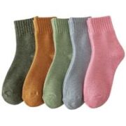Miiow 猫人 男女士毛圈中筒袜 5双装￥15.90 2.3折