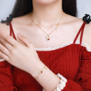 周大生福运兔子耳钉女红玛瑙925银耳饰2022年耳环本命年礼物圣诞节礼物 福运兔耳饰