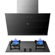 美的（Midea）抽油烟机灶具套装直流变频家用大吸力侧吸式抽烟机烟灶联动套装J55V+Q523L天然气以旧换新