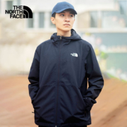 北面冲锋衣The North Face户外运动上衣防风防泼水单层外套春夏潮流连帽夹克男 5JZK RU3/深蓝色 3XL/190