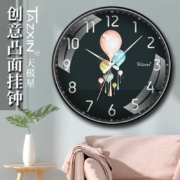 TAZXIN北欧现代轻奢挂钟凸面镜简约钟表新中式客厅家用卧室静音时钟石英钟挂表 爱与诗哥 14英寸(35厘米)