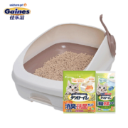 日本进口 佳乐滋（Gaines）双层猫砂盆套装/猫厕所 半封闭 干湿分离 干垃圾