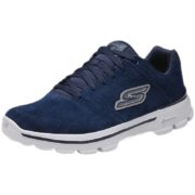 SKECHERS 斯凯奇GO WALK 3舒适运动休闲鞋男 系带反绒皮健步鞋54058 海军蓝色/灰色/NVGY 43