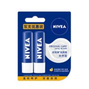 妮维雅(NIVEA)天然型润唇膏双支装4.8g*2（男女适用 滋润保湿 打底）17元+运费（需用劵）