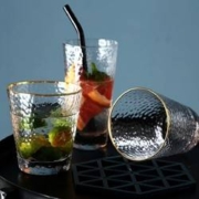 图图挚 加厚锤纹玻璃杯 4只装