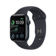Apple Watch SE 2022款智能手表GPS款44毫米午夜色铝金属表壳午夜色运动型表带 MNK03CH/A
