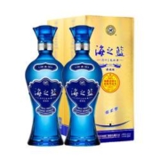 YANGHE 洋河 海之蓝42度520ml*2瓶旗舰版绵柔口感浓香型（赠洋河大曲375ml*1）