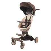 宝宝好v18溜娃神器折叠可坐可躺双向推车高景观减震遛娃婴儿手推车 V18-奶茶色