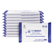 憨贝洁（Kid Clean）75%酒精湿巾 可燃杀菌湿巾 内层铝膜酒精不易挥发卫生湿巾 10片*10包（18*15cm）