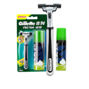 吉列（Gillette） 剃须刀刮胡刀手动 非吉利 旋转双层 剃须泡沫超值组合装威锋（1刀架1刀头+50g须泡）