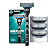 吉列Gillette手动剃须刀刮胡刀优惠装吉利非电动锋速3经典（1刀架1刀头+3刀头）精选