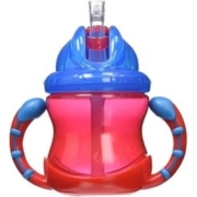 Nuby 努比 儿童吸管杯 240ml 蓝盖红身