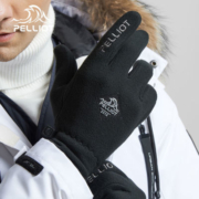 伯希和户外保暖手套男女秋冬季加厚防风防寒骑行滑雪全指抓绒手套