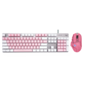 罗技（G） G502 HERO 键鼠套装 有线游戏鼠标  机械键盘全尺寸办公家用背光电竞吃鸡键盘 G502H（金粉佳人）+K845-樱桃粉色 TTC青轴