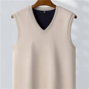 PLUS会员：FIRS 杉杉 男款针织背心衫 FDB22484807Q 卡其色 170(多色尺码可选)