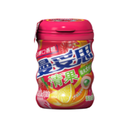 曼妥思【李现推荐】清果夹心无糖口香糖 酸柠味薄荷糖瓶装56g 约30粒 办公室零食便携装（新老包装交替发货）