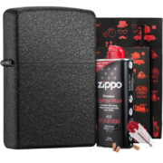 之宝(Zippo)打火机礼盒套装 黑裂漆236套装  送男友老公礼物  打火机zippo 防风火机