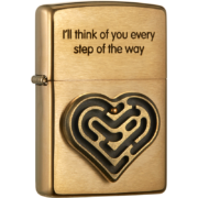 ZiPPO之宝（ZIPPO）打火机 心机迷 爱情迷宫-拉丝黄铜 zippo防风打火机