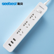 Seebest 视贝 3位5孔带 3USB 多功能智能插座