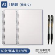 智慧象 A5学生侧翻线圈本 80张/本 2本装 多规格可选