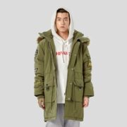 男款绣标毛领棉服 0184631173