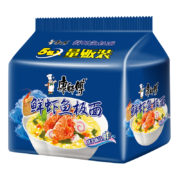 康师傅  方便面 经典鲜虾鱼板 泡面袋装速食 五连包 85g*5包