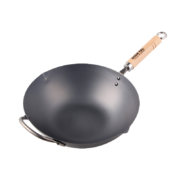 COOK-PAL 日本进口纯铁轻盈铁锅无涂层物理不粘锅少油烟木柄铁锅高纯铁锅 33cm 原装锅+原盖+原铲