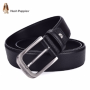 暇步士（Hush Puppies）皮带男时尚腰带男士腰带针扣休闲百搭商务皮带裤带生日礼物 针扣·黑色901 115-120cm