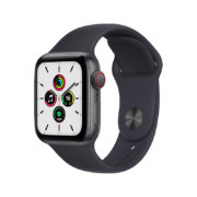 Apple Watch SE 2021款智能手表 GPS+蜂窝款 40毫米深空灰色铝金属表壳 午夜色运动型表带MKR23CH/A