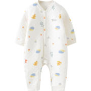童泰婴儿衣服秋冬季加厚内衣3-18个月宝宝保暖衣连体哈衣 落叶 66cm