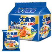 康师傅 泡面方便面 大食袋 一倍半 大面饼 可选泡面袋装整箱装 速食夜宵零食 【大食袋】鲜虾鱼板面139g*5袋