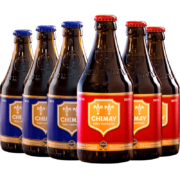 智美（Chimay） 红帽/蓝帽 修道士精酿 啤酒 330ml*6瓶  整箱装 比利时原瓶进口