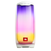 JBL PULSE4 音乐脉动四代 便携式蓝牙音箱 全面屏炫彩小音箱+低音炮 桌面音响 超长续航 防水设计 白色