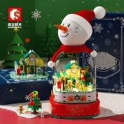 PLUS会员、需抢券：SEMBO BLOCK 森宝积木 圣诞节系列 601162 雪人圣诞音乐盒